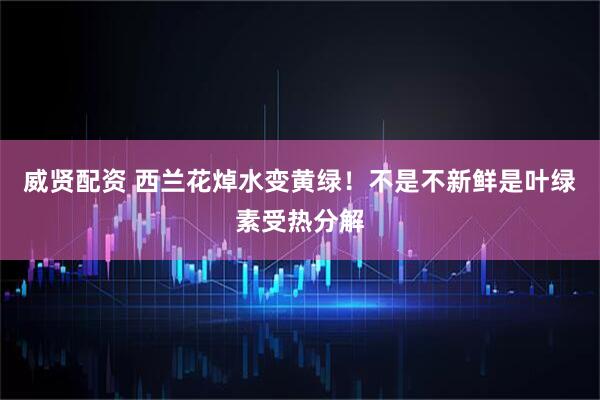 威贤配资 西兰花焯水变黄绿！不是不新鲜是叶绿素受热分解
